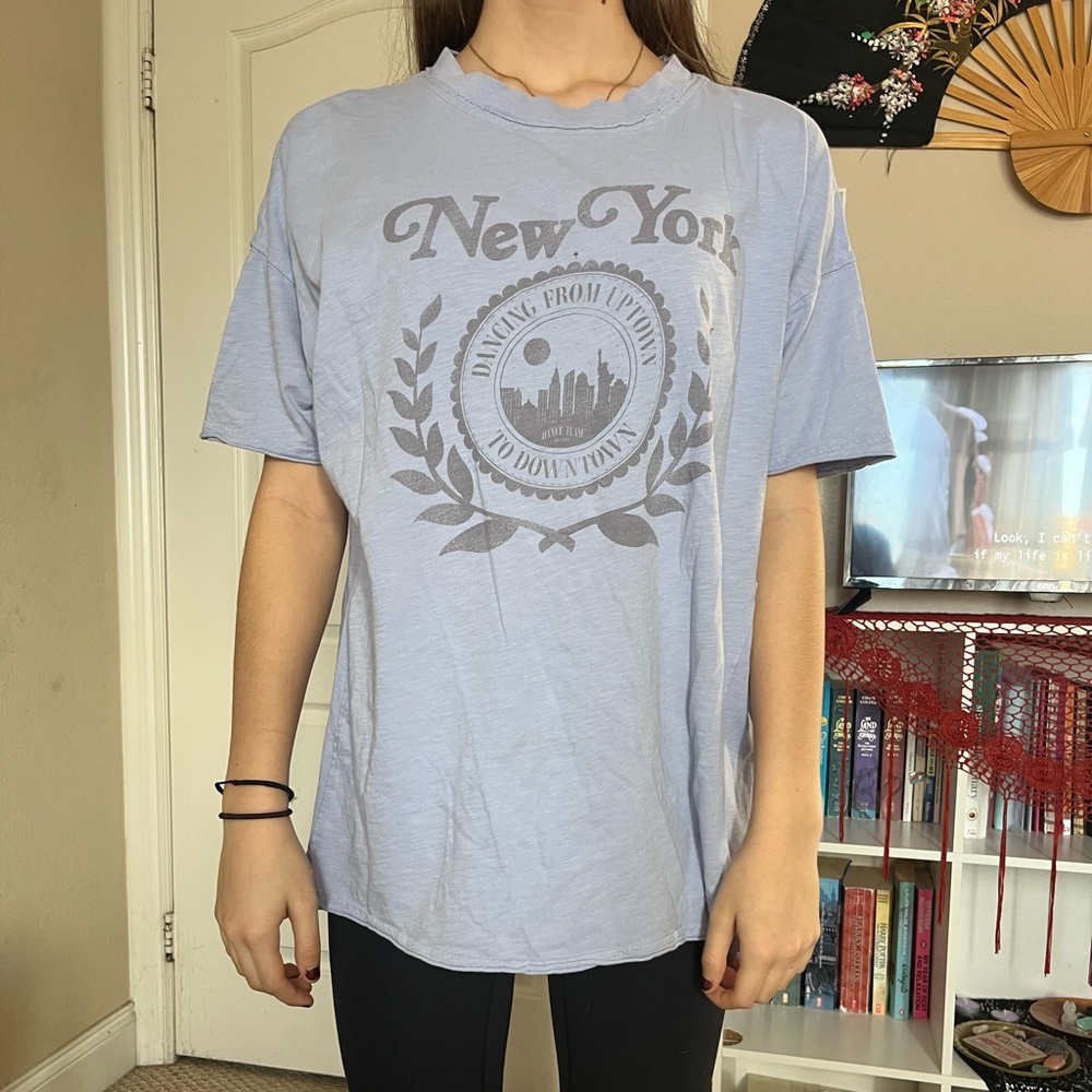 baby blue oversized tee